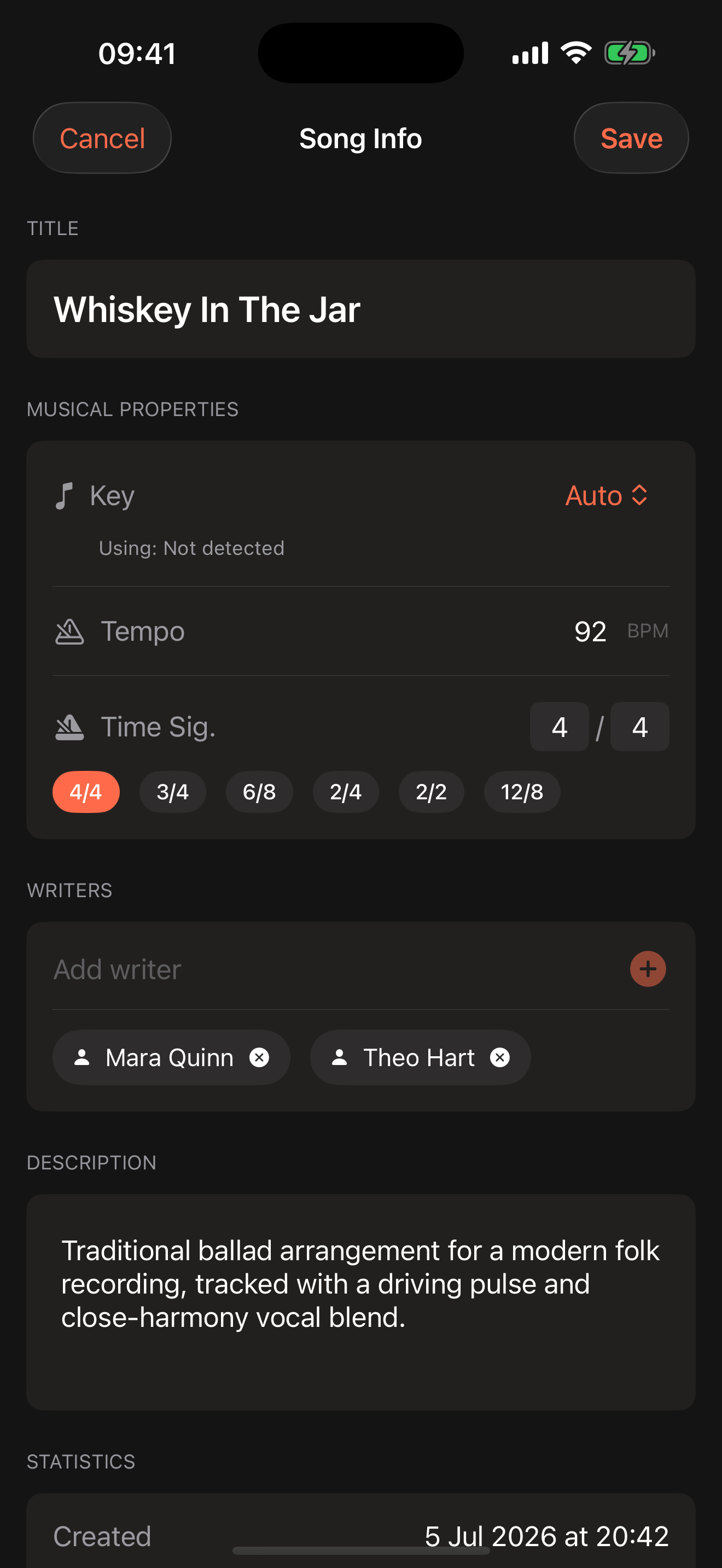 Song info