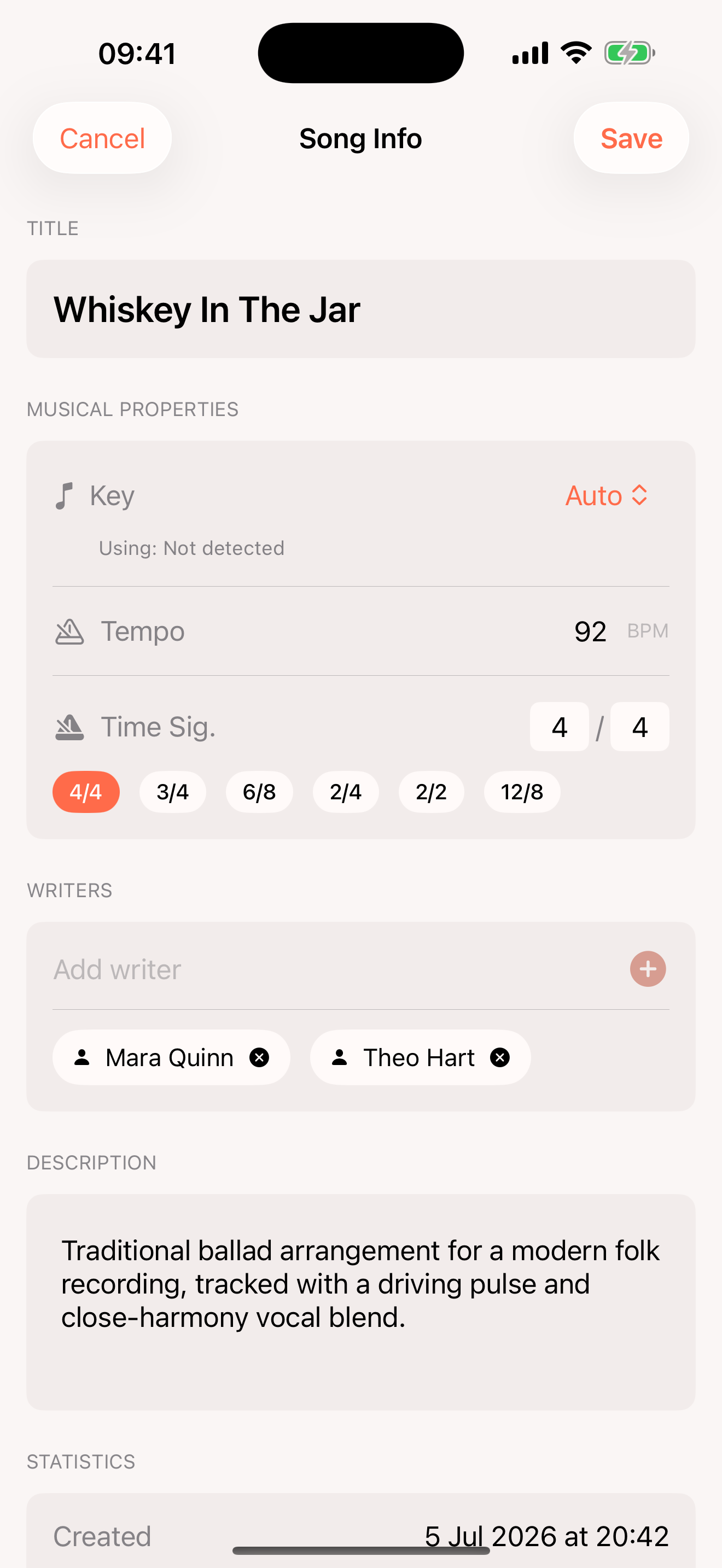Song info