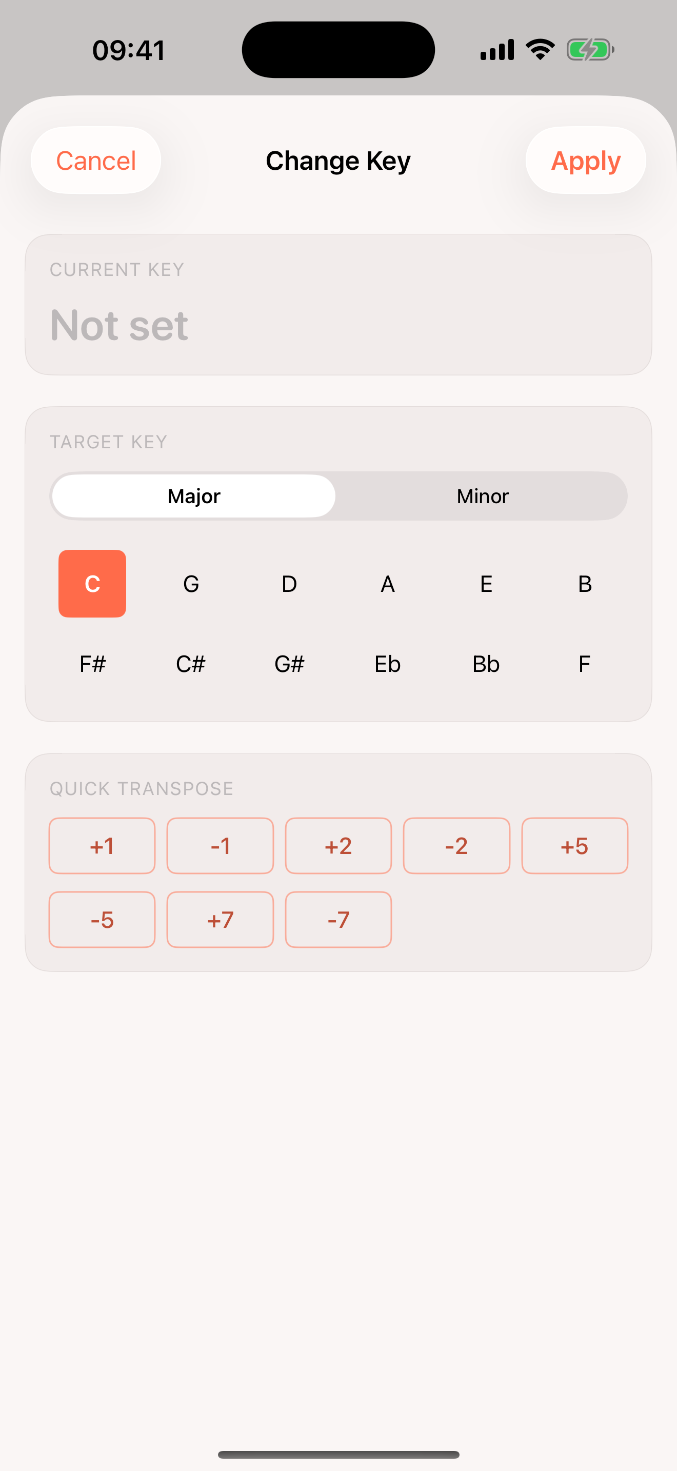 Key change and transposition